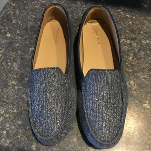 Cole Haan Blue & Silver Fabric GRAND Driver/Loafer